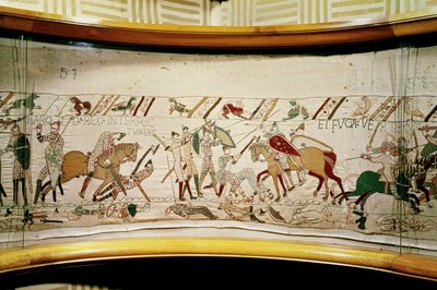 King Harold is killed and the English turn in flight, Bayeux Tapestry by Unbekannt Unbekannt